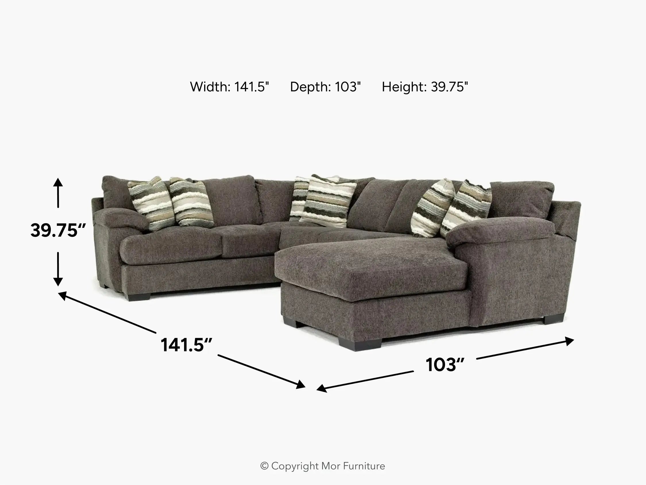 Bermuda Tux Loveseat Chaise Sectional