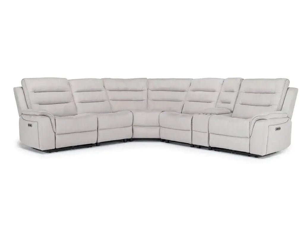 Chanell 6 Piece 2 Power Sectional With 2 Power Armless Recliner