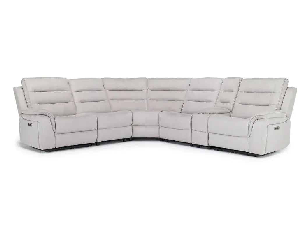 Chanell 6 Piece 2 Power Sectional With 2 Power Armless Recliner