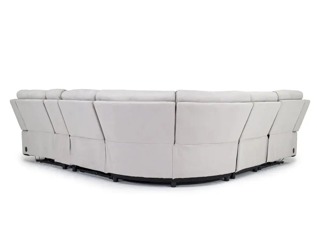 Chanell 6 Piece 2 Power Sectional With 2 Power Armless Recliner