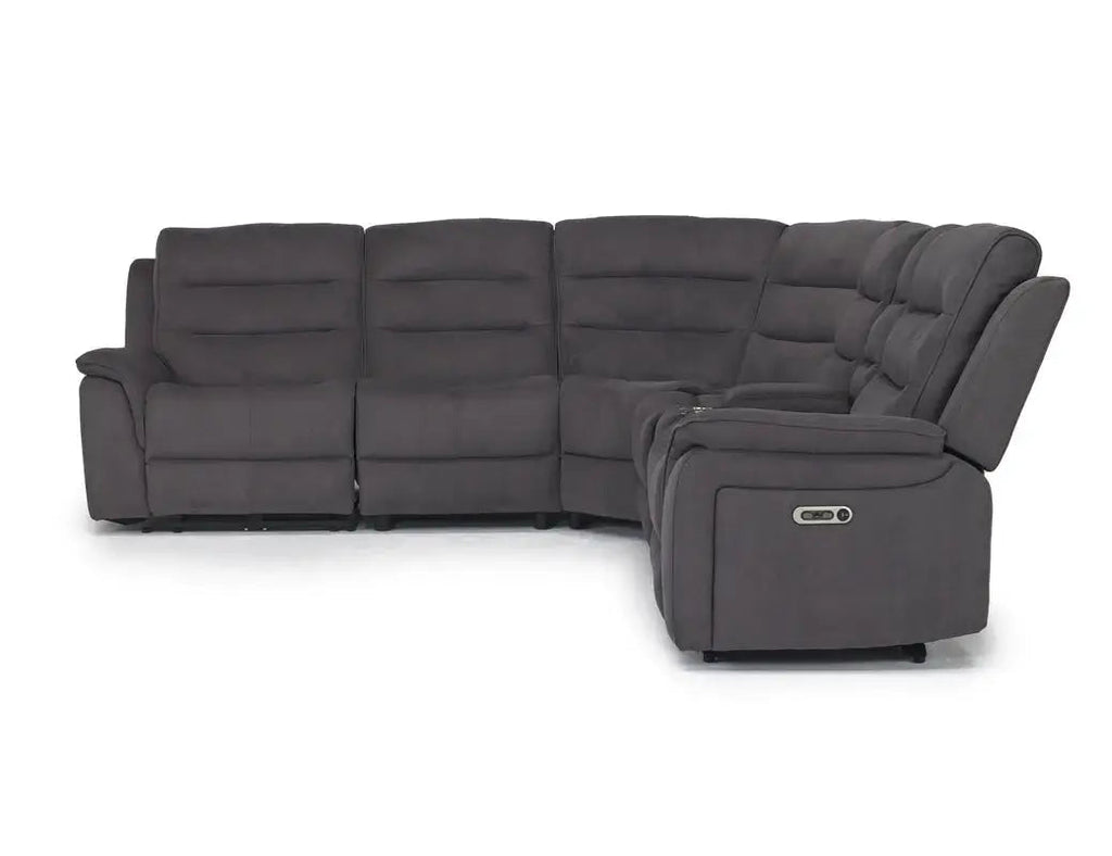 Chanell 6 Piece 2 Power Sectional With 2 Power Armless Recliner