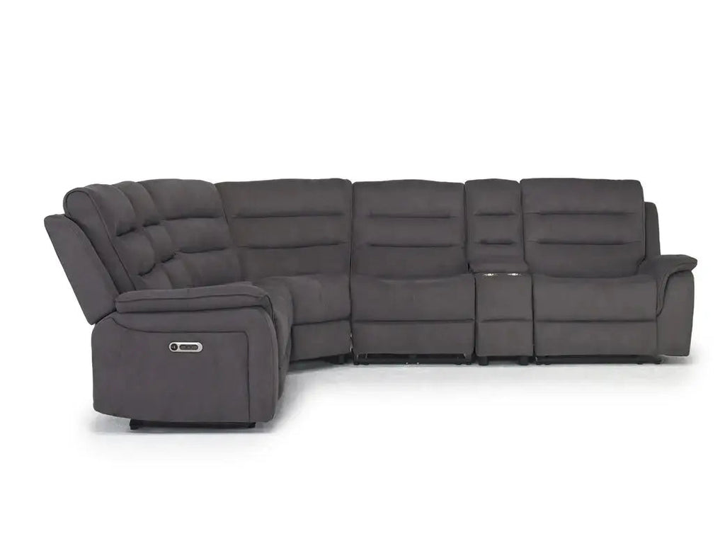 Chanell 6 Piece 2 Power Sectional With 2 Power Armless Recliner