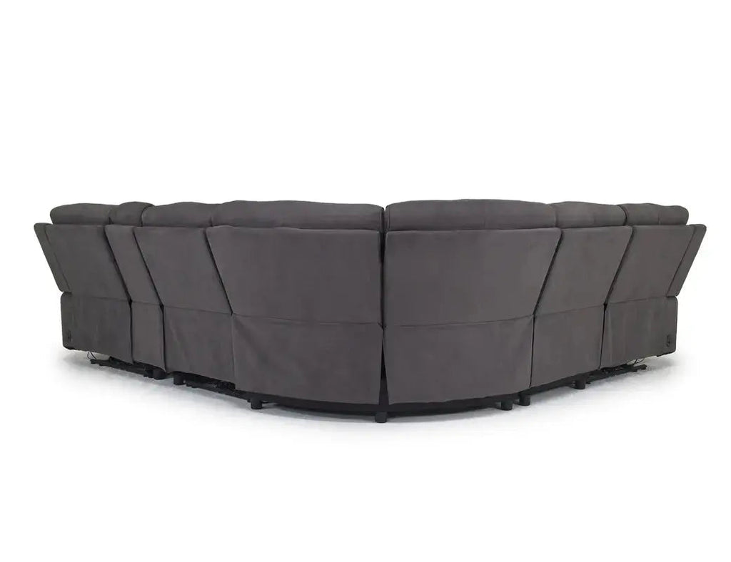 Chanell 6 Piece 2 Power Sectional With 2 Power Armless Recliner