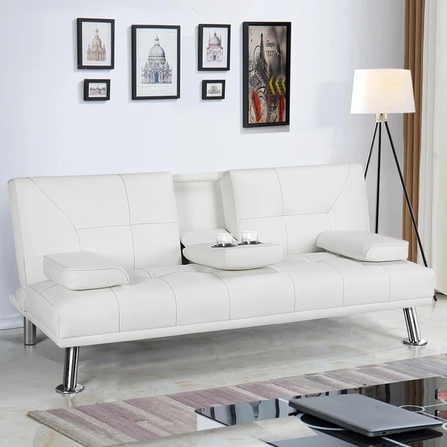 Modern Sofa Bed Faux Leather