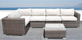Outdoor Wicker Sectional Sofa Set for Patio and Garden (Brown)