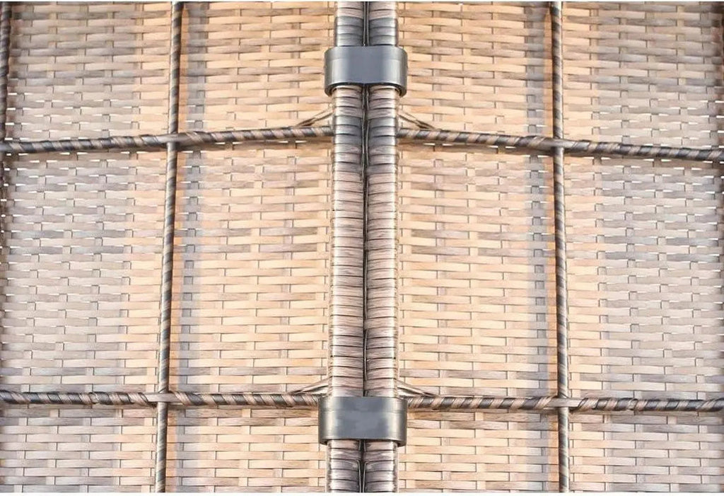 Outdoor Wicker Sectional Sofa Set for Patio and Garden (Brown)