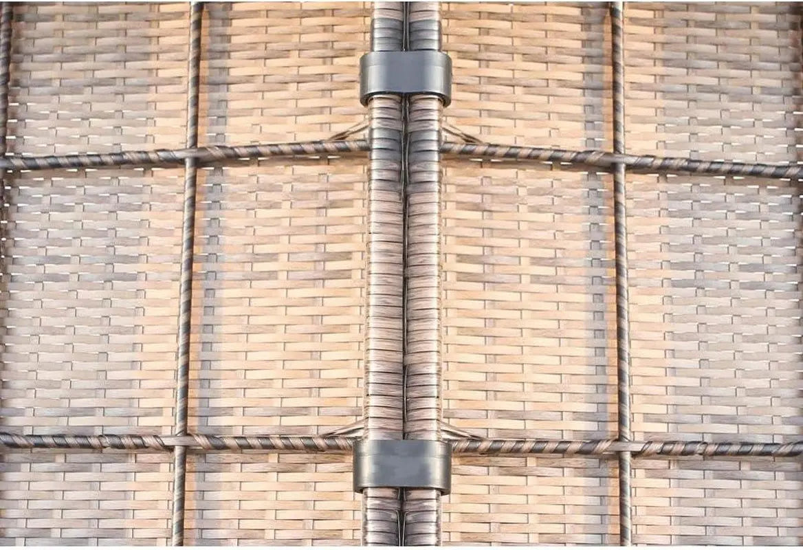 Outdoor Wicker Sectional Sofa Set for Patio and Garden (Brown)