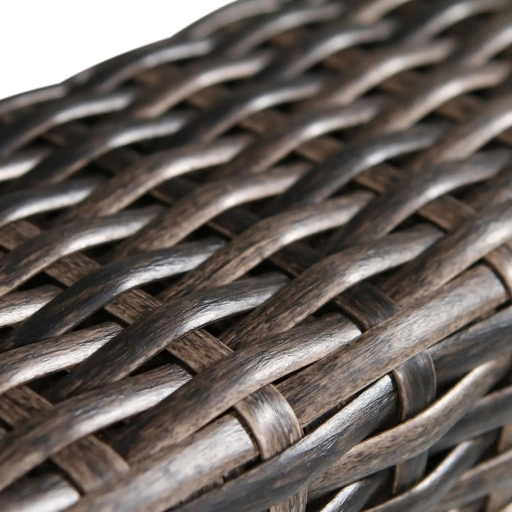 Outdoor Wicker Sectional Sofa Set for Patio and Garden (Brown)