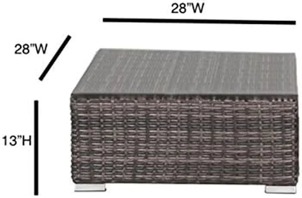 Outdoor Wicker Sectional Sofa Set for Patio and Garden (Brown)