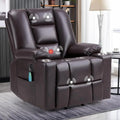 Power Lift Chair with Heat and Massage, with 2 Cup Holders, Side Pocket, USB and Type-c Port,  Faux Leather Lift Recliner Chair