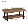 Rustic Natural Coffee Table with Storage Shelf - Square/Rectangular Design for Living Room, Easy Assembly