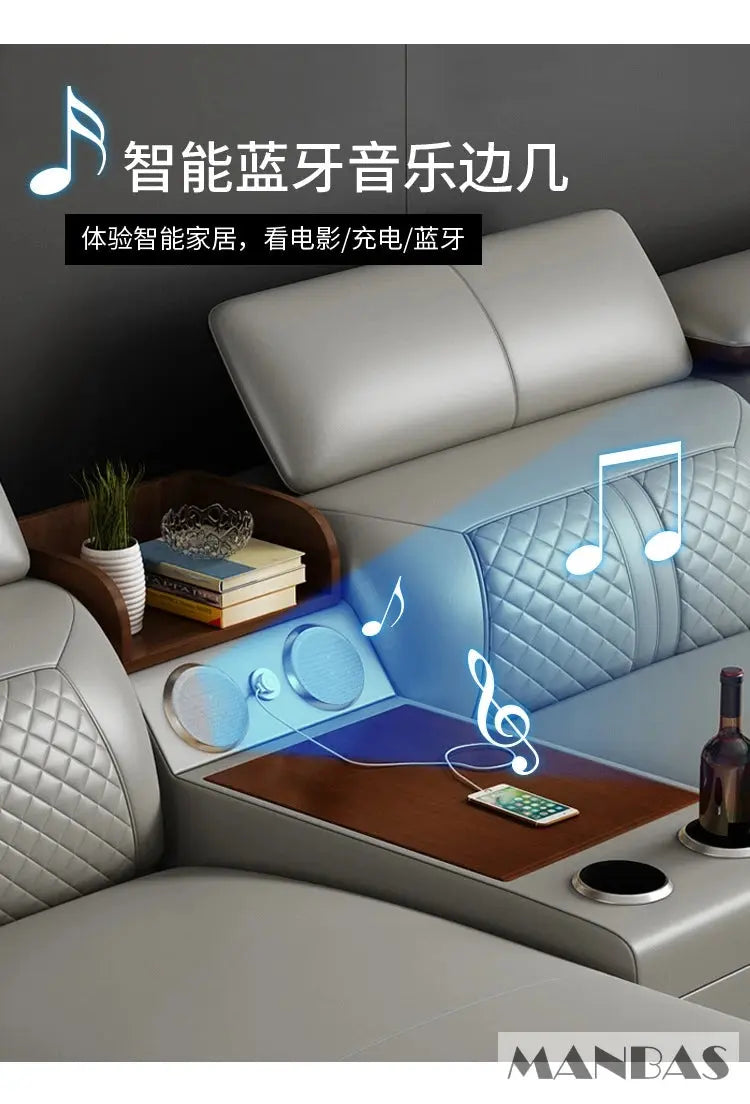 Stylish Genuine Italian Leather Sofa for Living Room -