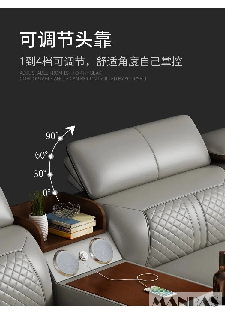 Stylish Genuine Italian Leather Sofa for Living Room -