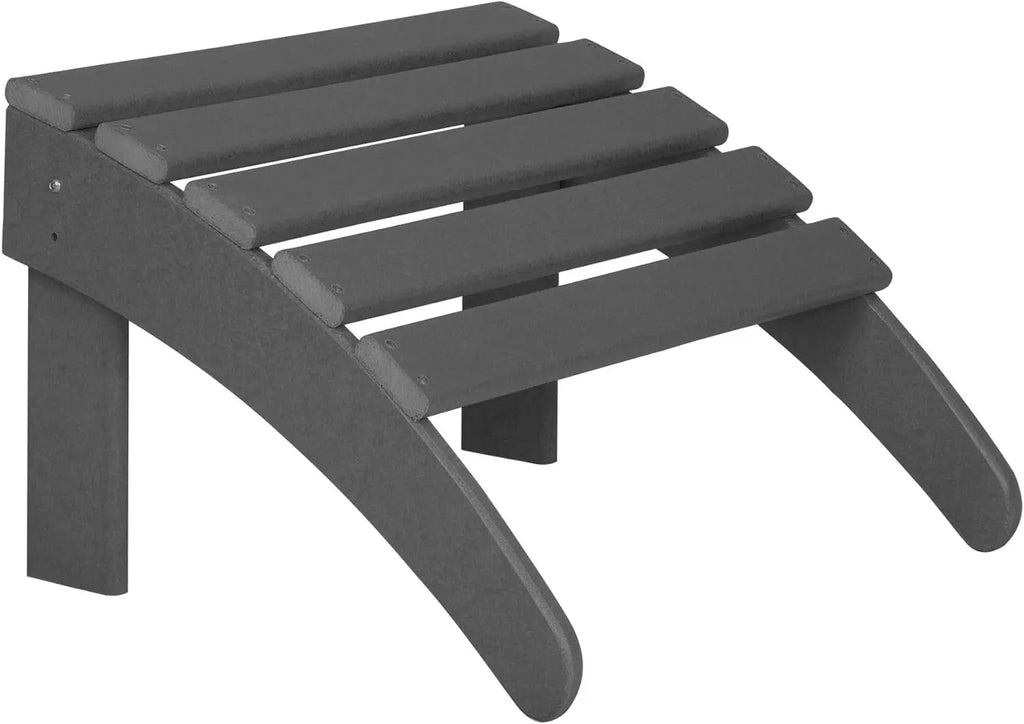 Outdoor Furniture Adirondack Chair Outdoor Ottoman Set of 2 PCS Classic (Gray)